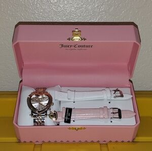 JUICY COUTURE WATCH GIFT SET JUICY COUTURE HEART WATCH 3 STRAP SET BAND SET NEW
